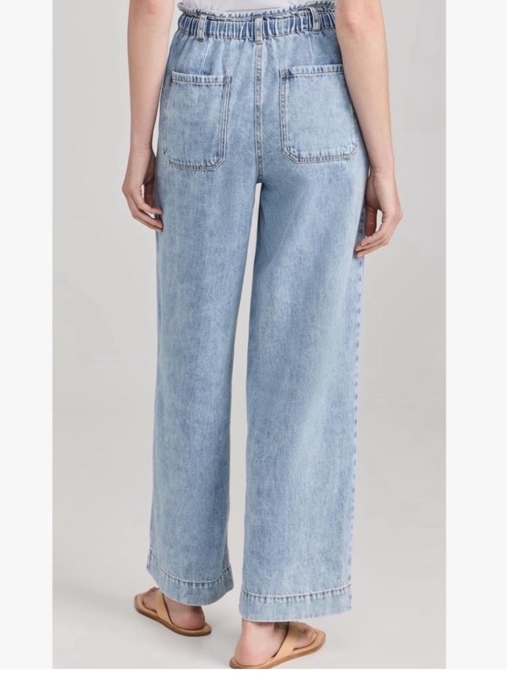 NEW RAILS High Rise Wide Leg Drawstring Denim Trousers Pants Jeans Look.  Size M - Picture 3 of 13